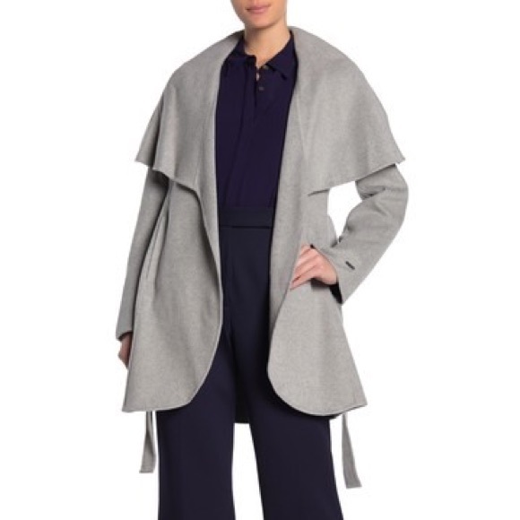 Tahari Jackets & Blazers - Tahari Belted Wool-Blend Wrap Coat
